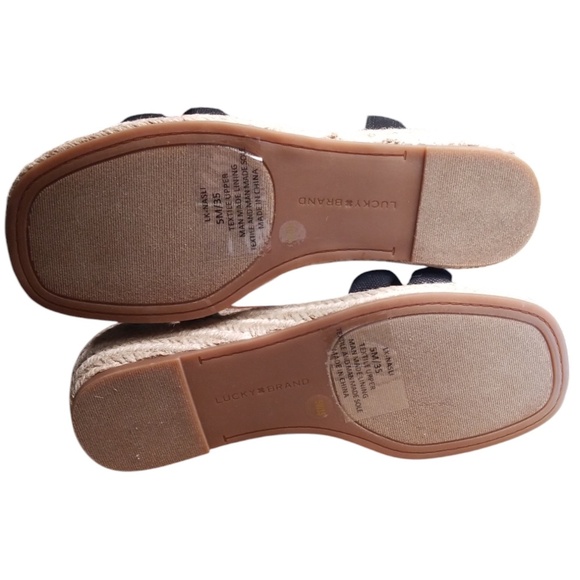 Lucky Brand Black Nasli Espadrille Wedge Slingback Sandal Size 5M NEW - Picture 8 of 11